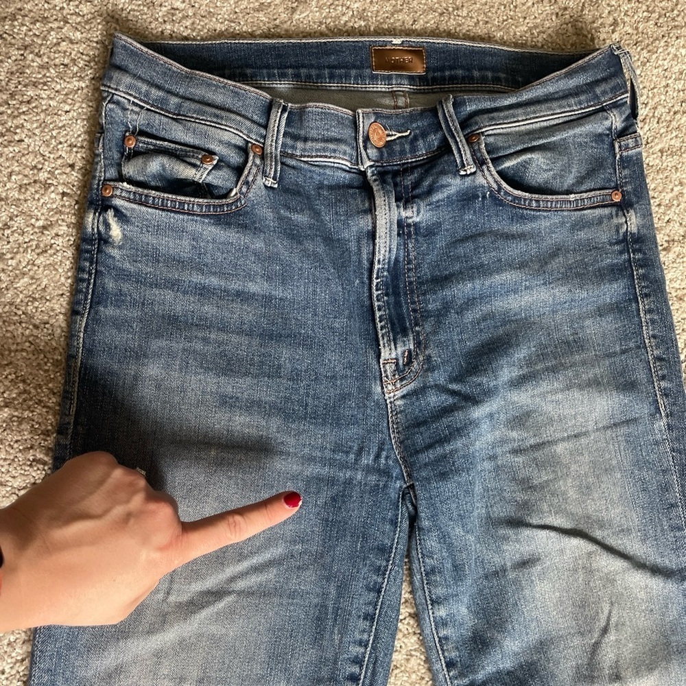 Mother Insider Crop Step Chew Dancing On Coals Jeans Distressed - Picture 9 of 9